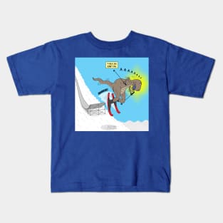 T-Rex Ski Jump Fail Kids T-Shirt